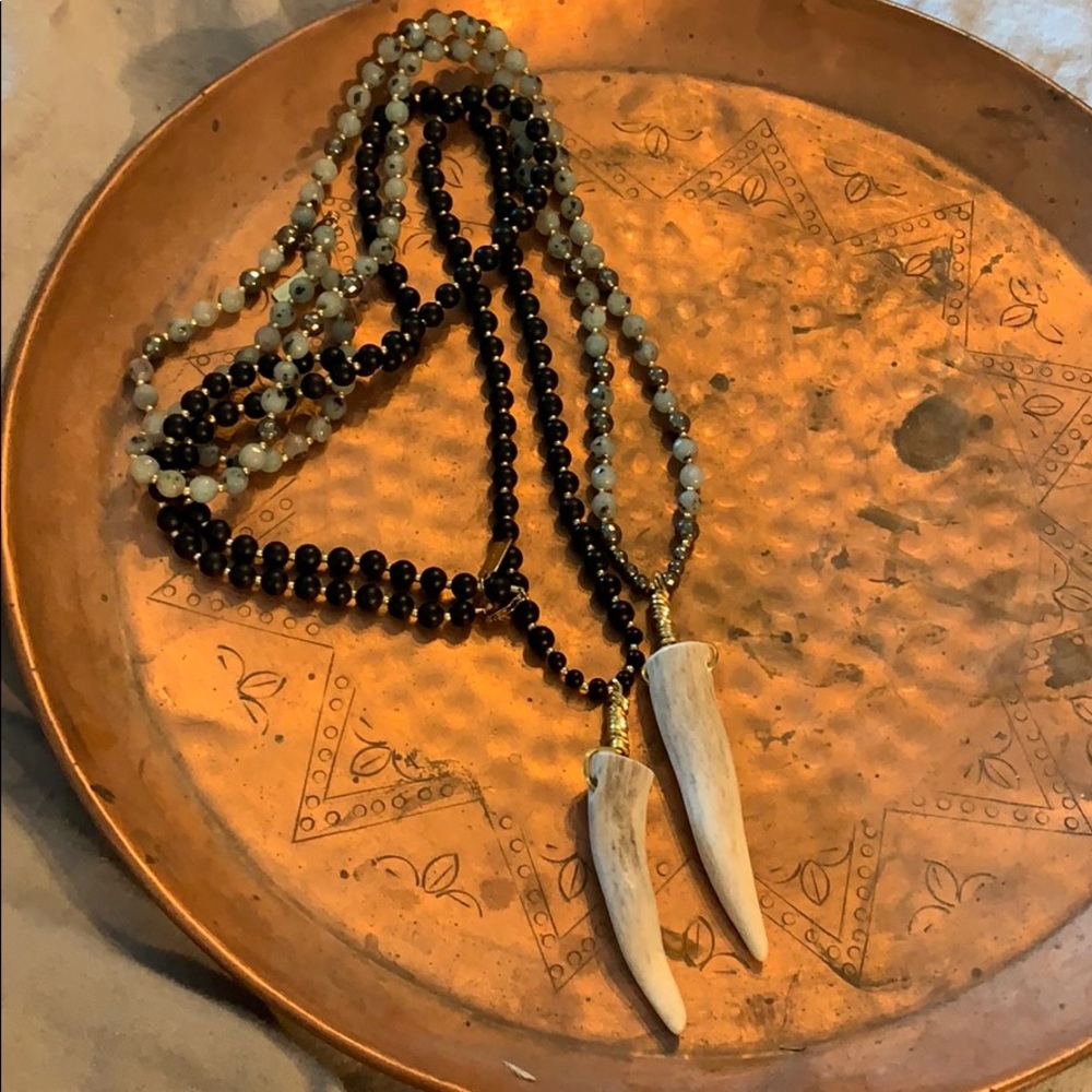 Layering Horn necklace.